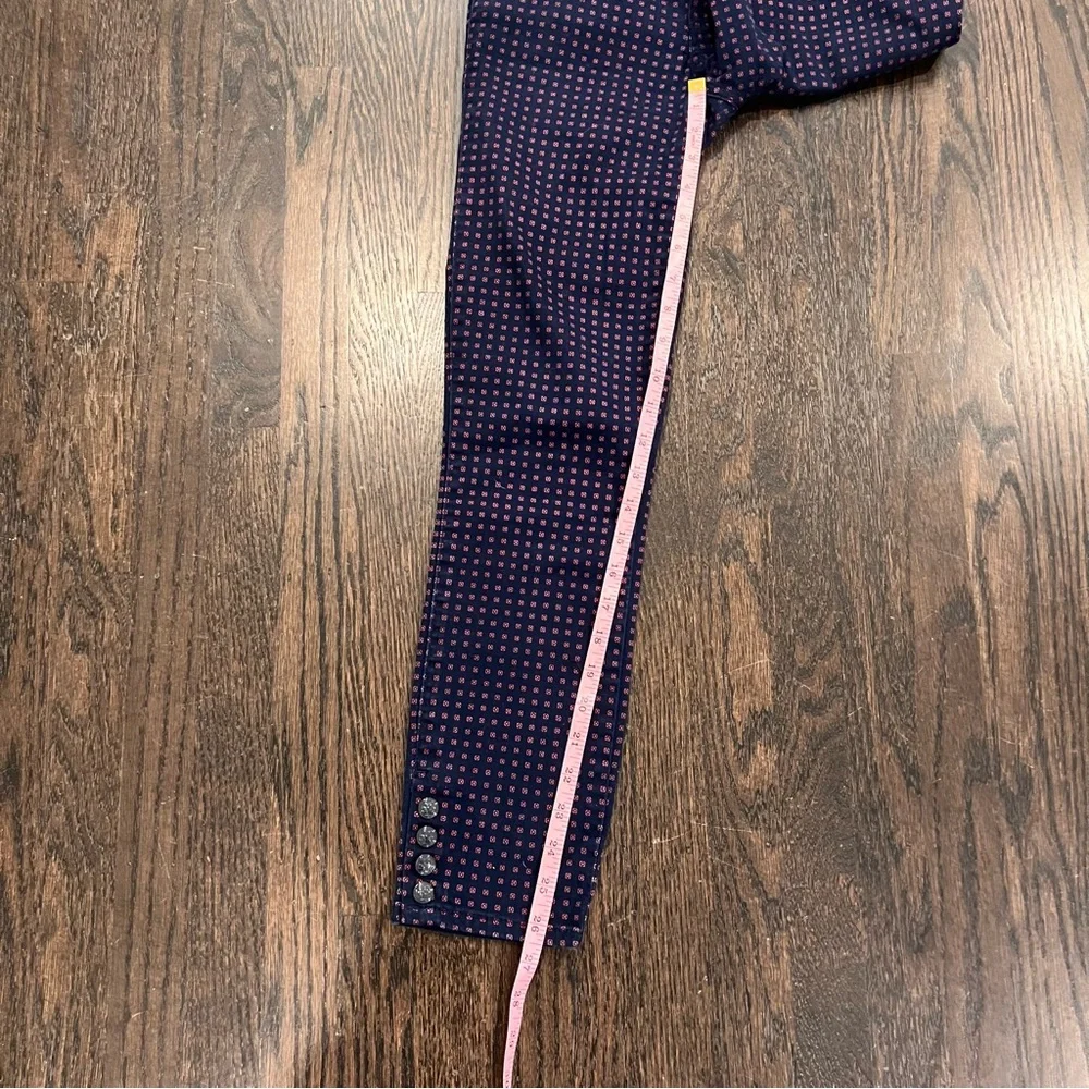 Tory Burch Navy Daisy Dot Emmy Floral Patterned Pants